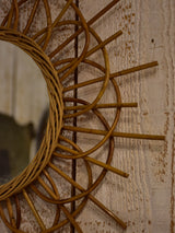 Vintage cane sunburst mirror
