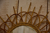 Vintage cane sunburst mirror