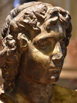 Antique bust on black marble base, 19th-century