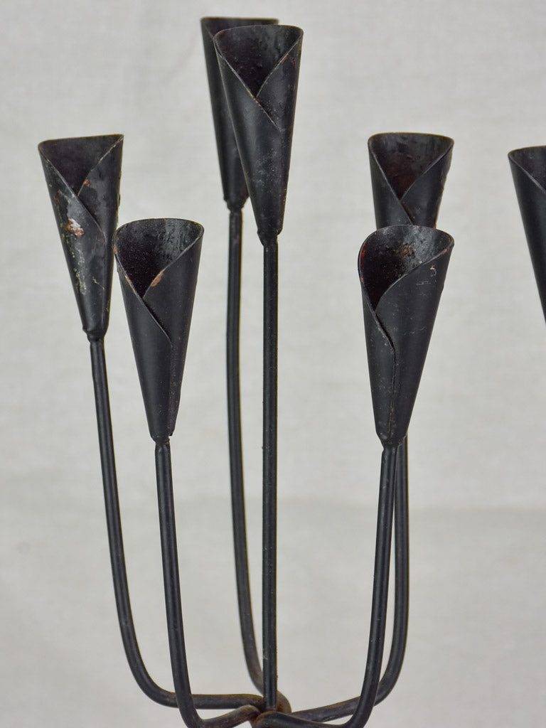 Pair of iron candlesticks six candles 17" Chez Pluie