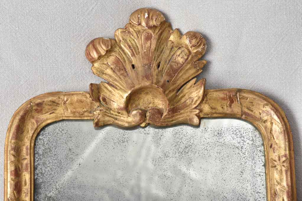 Small 18th century French gilded mirror 18" x 12½"