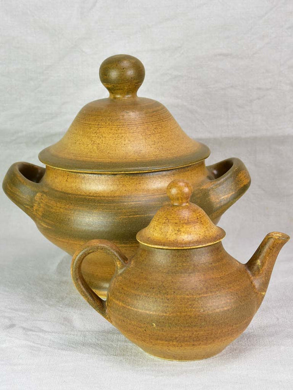 Mid century earthenware tureen and teapot