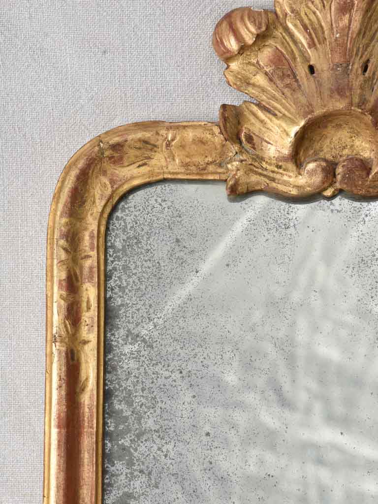 Small 18th century French gilded mirror 18" x 12½"