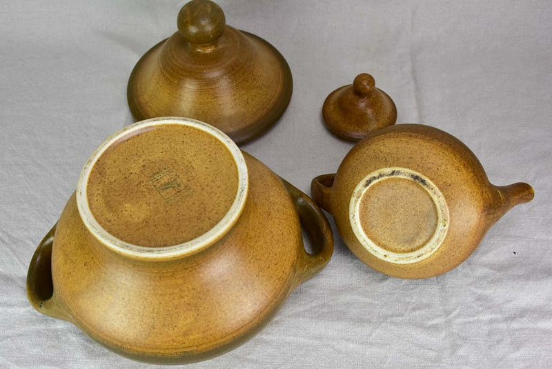 Antique sandstone matching teapot and tureen