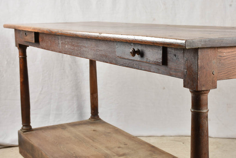 Vintage Drapery Table with Wax Finish
