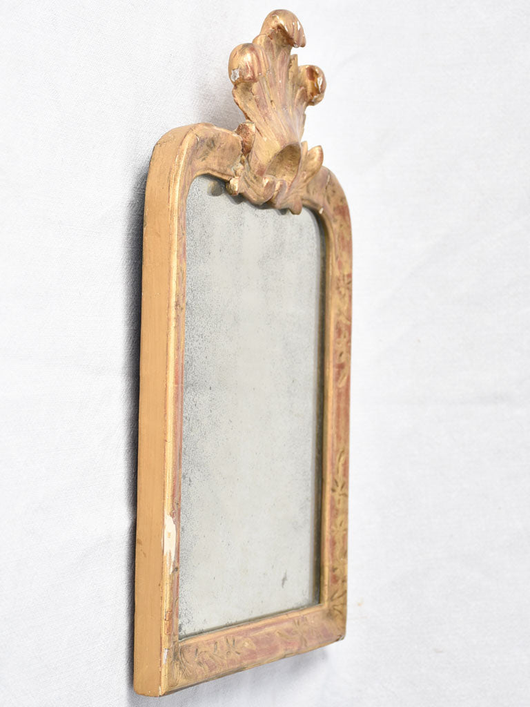 Small 18th century French gilded mirror 18" x 12½"