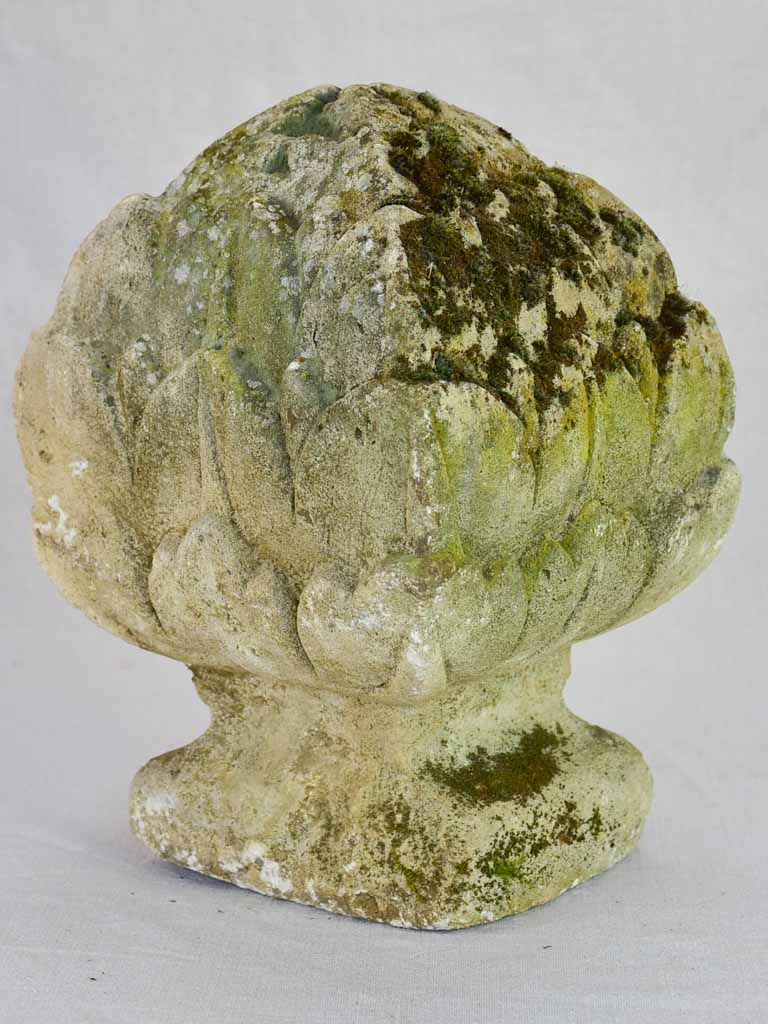 Antique French salvaged stone element - pine cone shape 14¼"