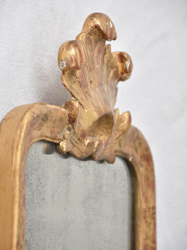 Small 18th century French gilded mirror 18" x 12½"