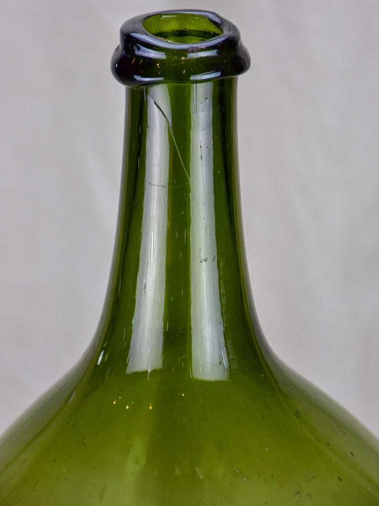 Antique French olive oil glass bottle