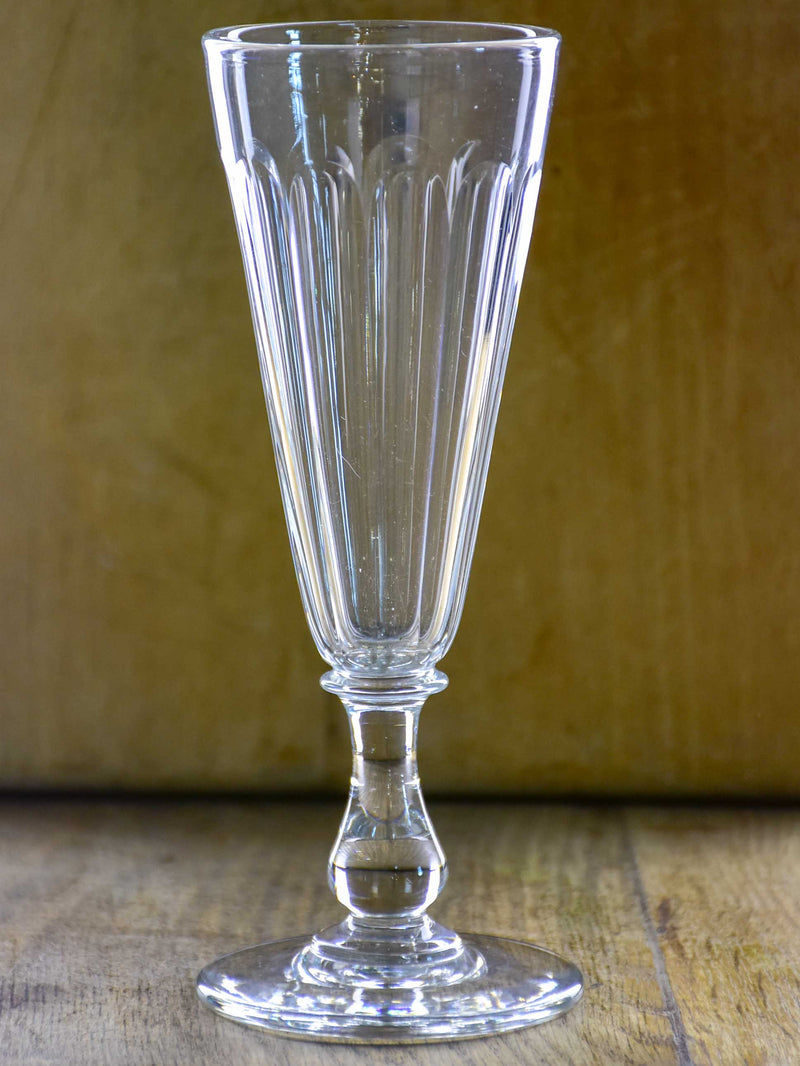 Six antique Baccarat champagne flutes