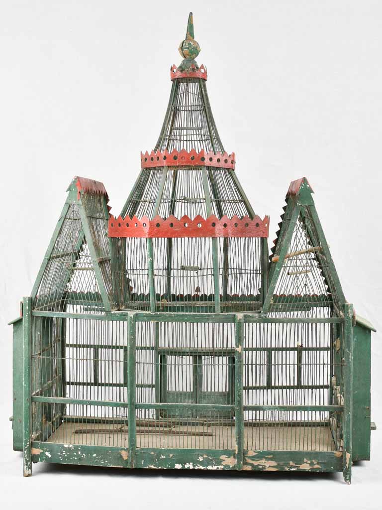 Vintage wooden and metal birdcage