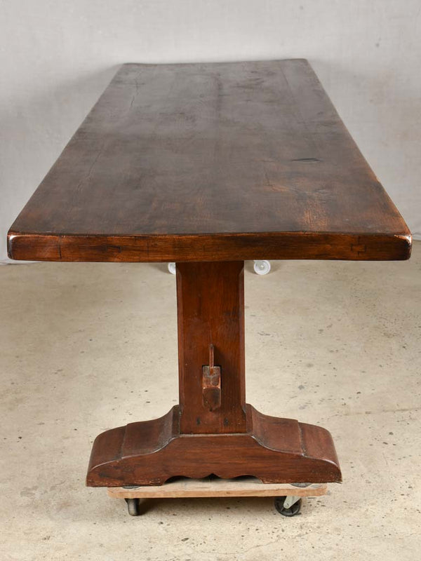 Large antique French oak monastery dining table 118½" x 34¾"