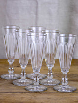Six antique Baccarat champagne flutes