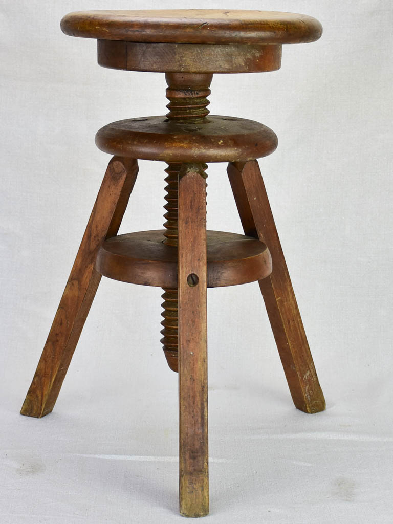 RESERVED ASHLEY Early twentieth century French adjustable stool from an atelier