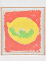 Lemon on red background - Caroline Beauzon 12½" x 14½"