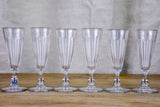 Six antique Baccarat champagne flutes