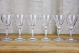 Six classic antique French wine glasses