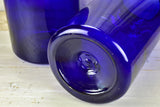 Pair of very large cobalt blue glass jars