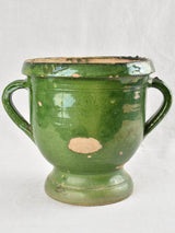 Late 19th century Castelnaudary planter with green glaze 11¾"