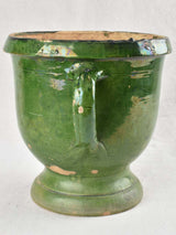 Late 19th century Castelnaudary planter with green glaze 11¾"