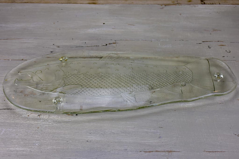 Vintage glass smoked salmon platter