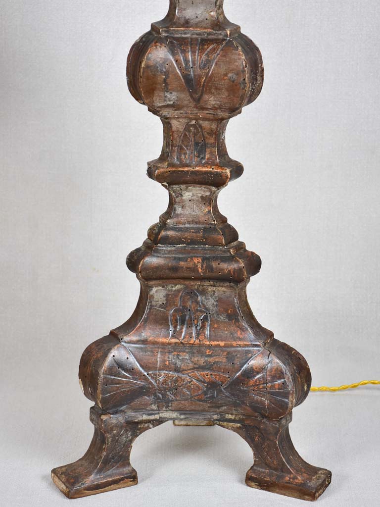 Pair of very large 18th-century candlestick lamps 41¾"