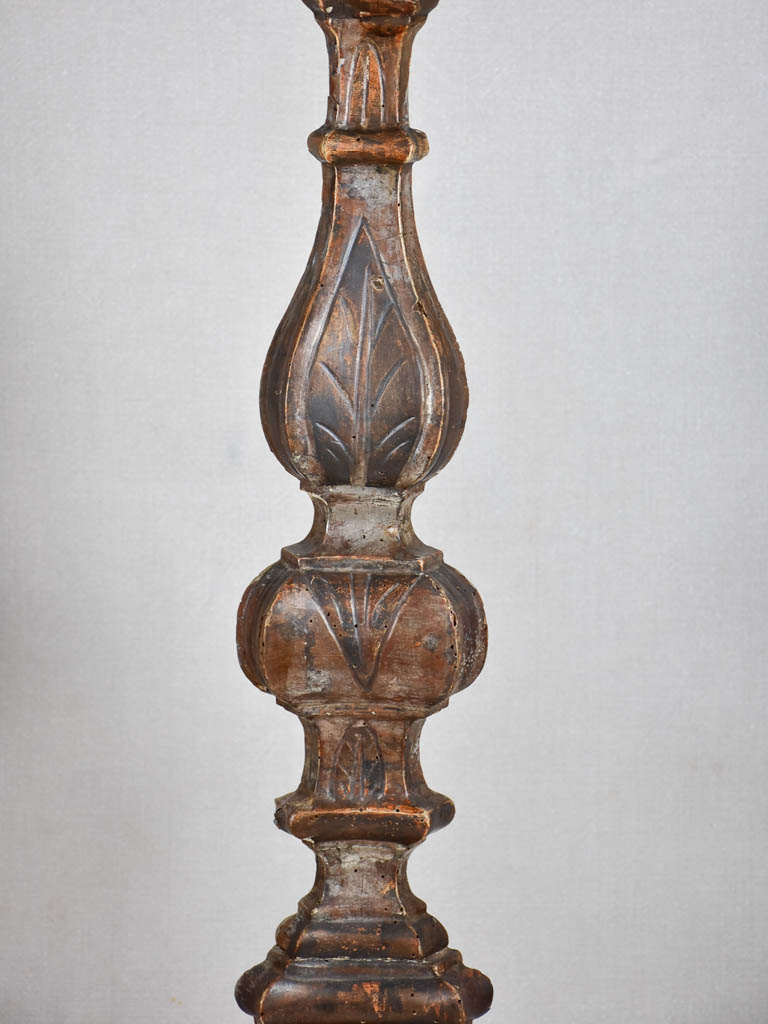 Pair of very large 18th-century candlestick lamps 41¾"