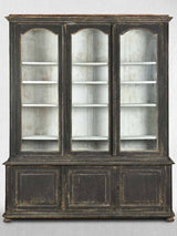 Antique French painted black bookcase