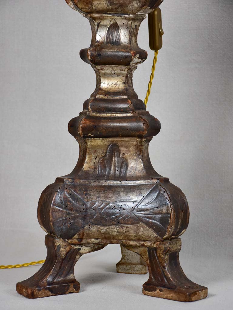Pair of very large 18th-century candlestick lamps 41¾"