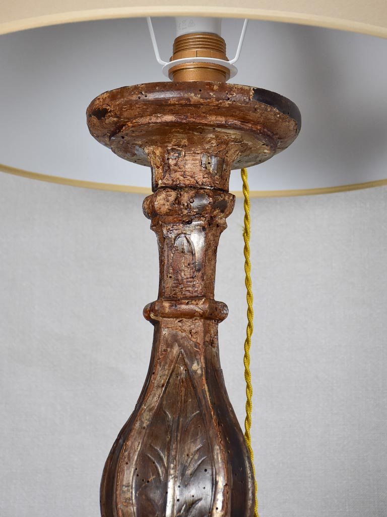 Pair of very large 18th-century candlestick lamps 41¾"