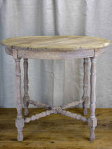 Antique French oak picnic table with four nested wedge chairs