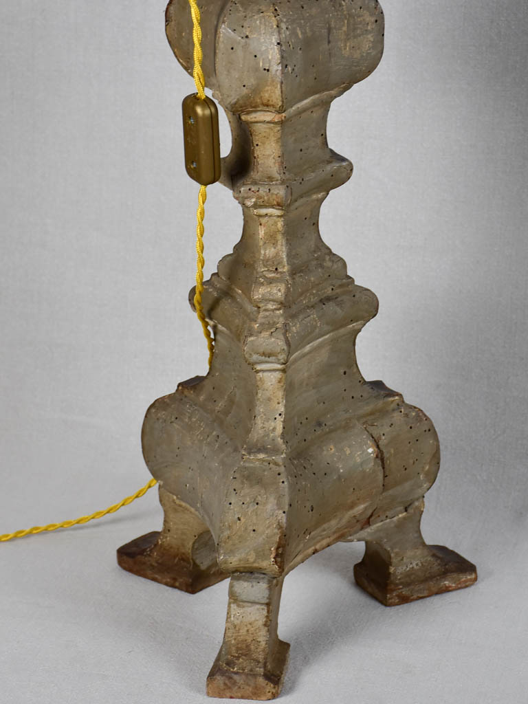 Pair of very large 18th-century candlestick lamps 41¾"