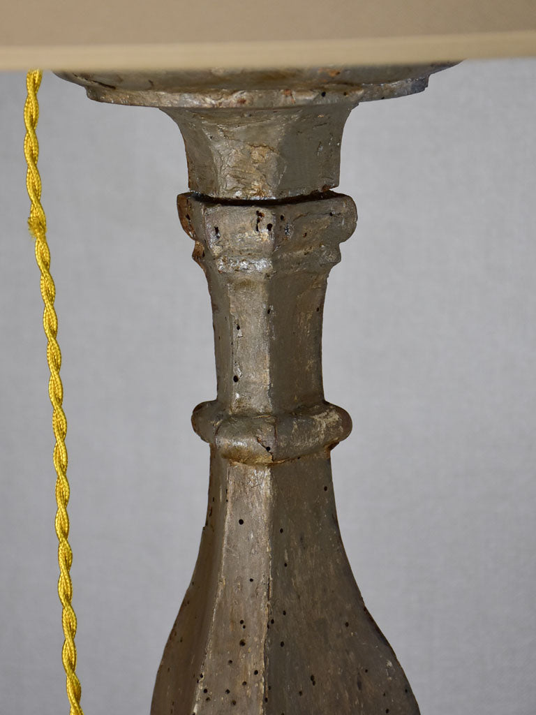 Pair of very large 18th-century candlestick lamps 41¾"