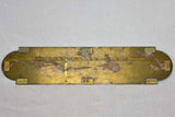 Mid century brass sign - please take off your shoes when you arrive 17" x 4"