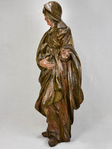 Antique wooden Saint Anne sculpture