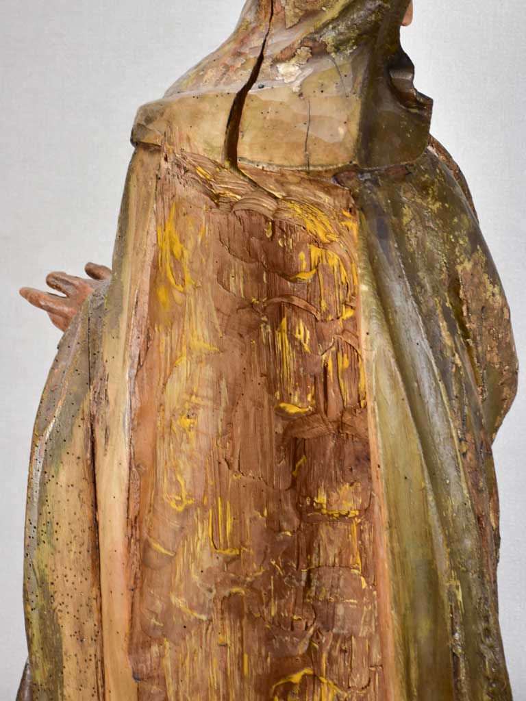 Rustic Saint Anne wood carving