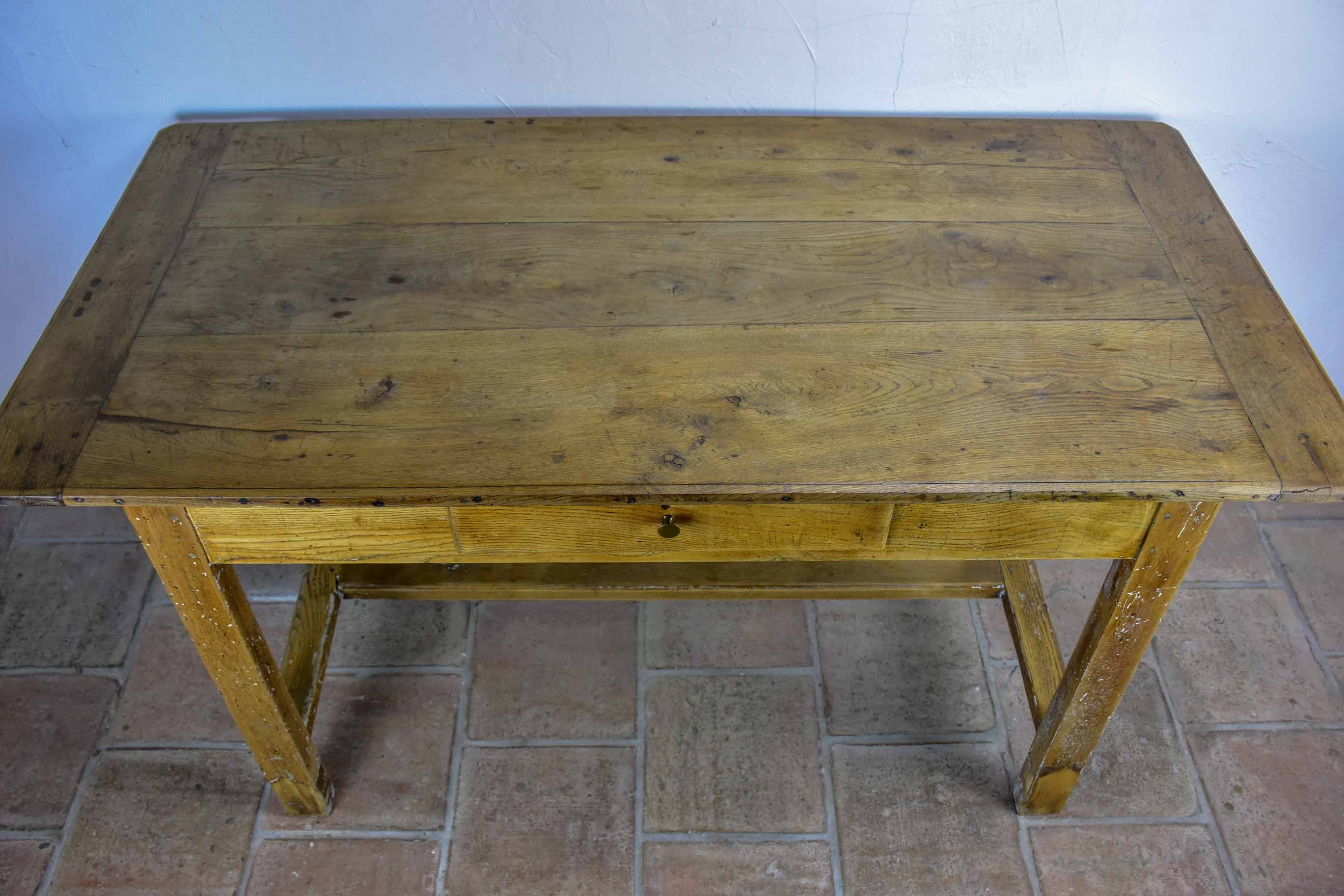 Antique French farm table with drawer