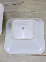 Pair of antique square white porcelain bowls
