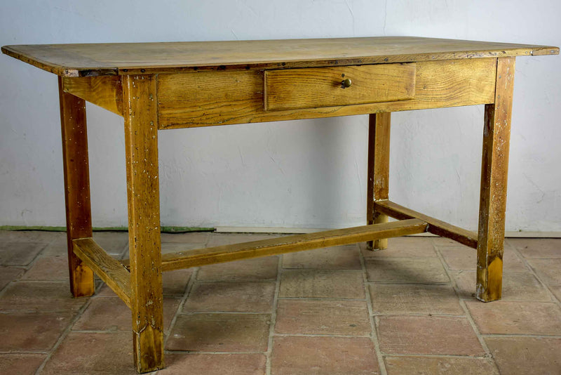 Antique French farm table with drawer