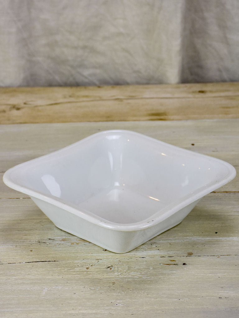 Antique white porcelain square bowl