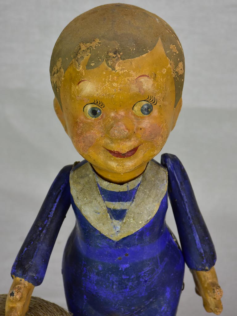 Antique French paper mache boy