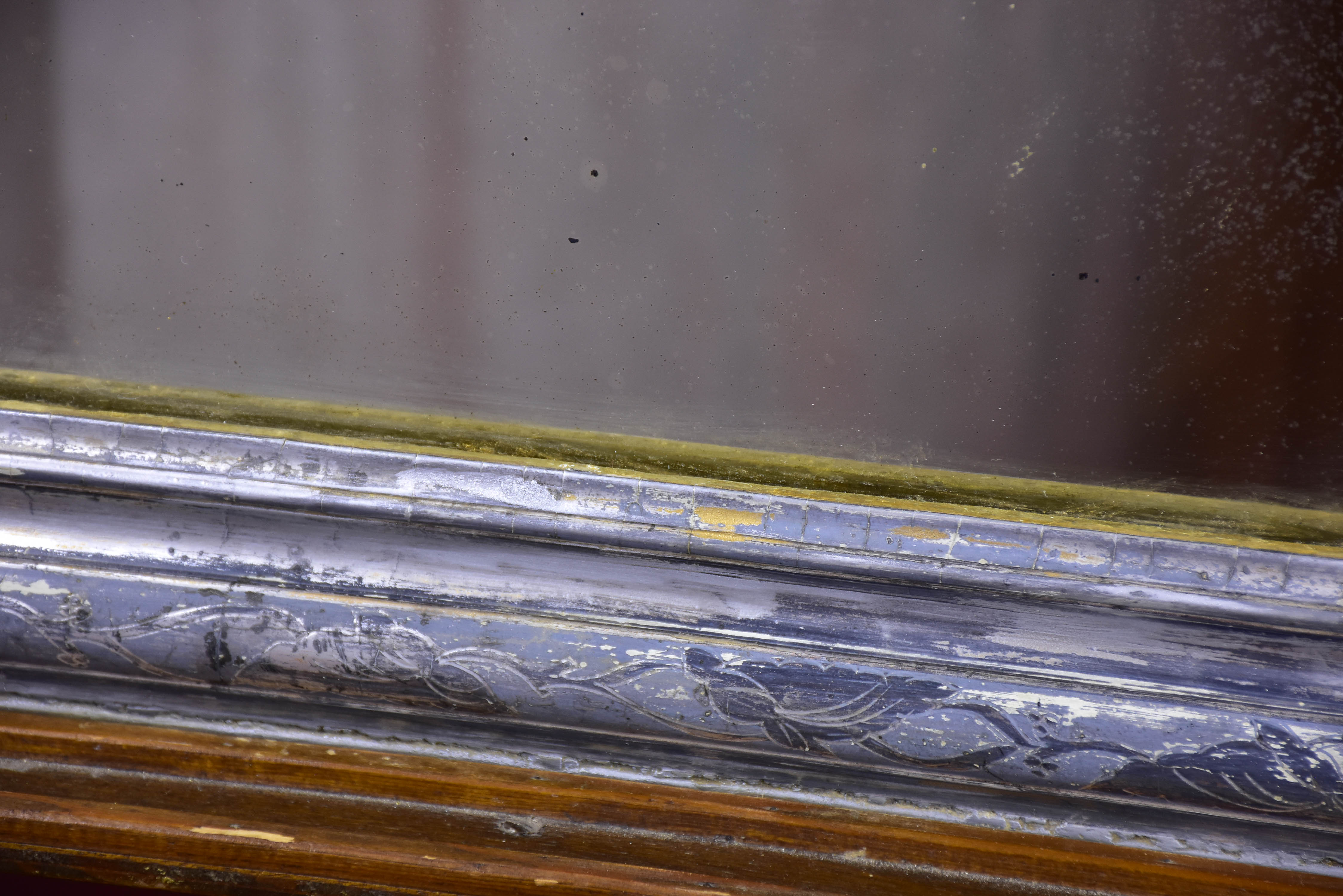 Antique French Louis Philippe mirror with silver frame