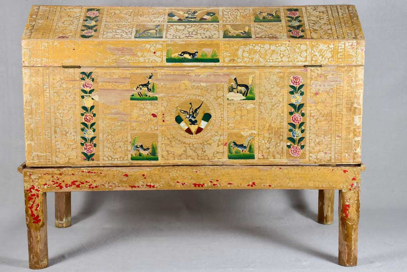 Early 20th-century Italian toy box on stand 32¼"