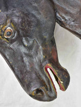 Life-size antique French paper mache horse head