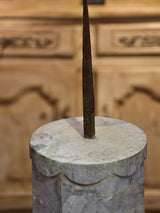 Pair of extra-large stone candle holders