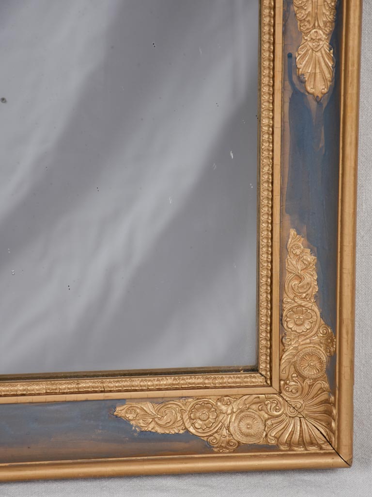 Early 19th century Restoration mirror - blue and gold 29¼" x 35"