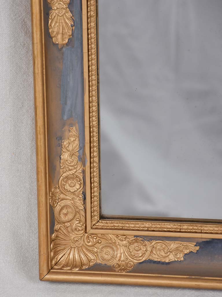 Early 19th century Restoration mirror - blue and gold 29¼" x 35"