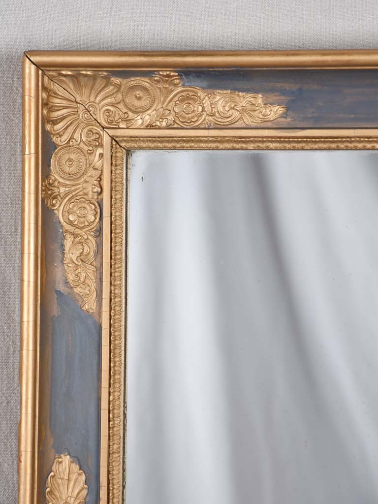 Early 19th century Restoration mirror - blue and gold 29¼" x 35"