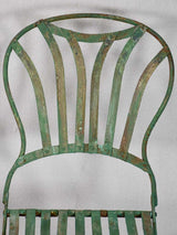 Pair of folding chairs from the military with green patina