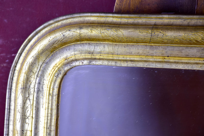 Antique French Louis Philippe mirror with gilded frame